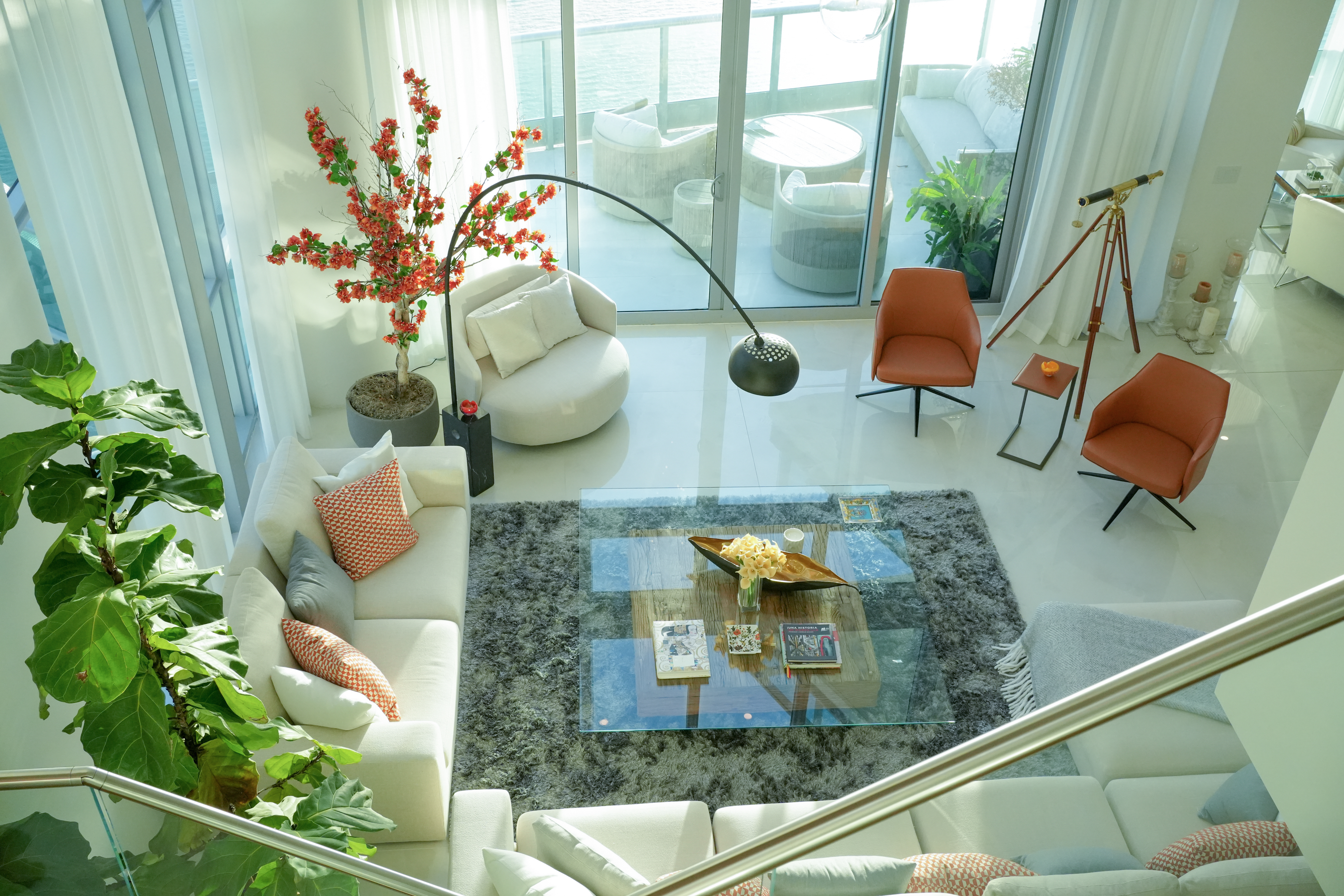 Jade at Brickell Bay Unit 4601 — modern penthouse living space in Miami