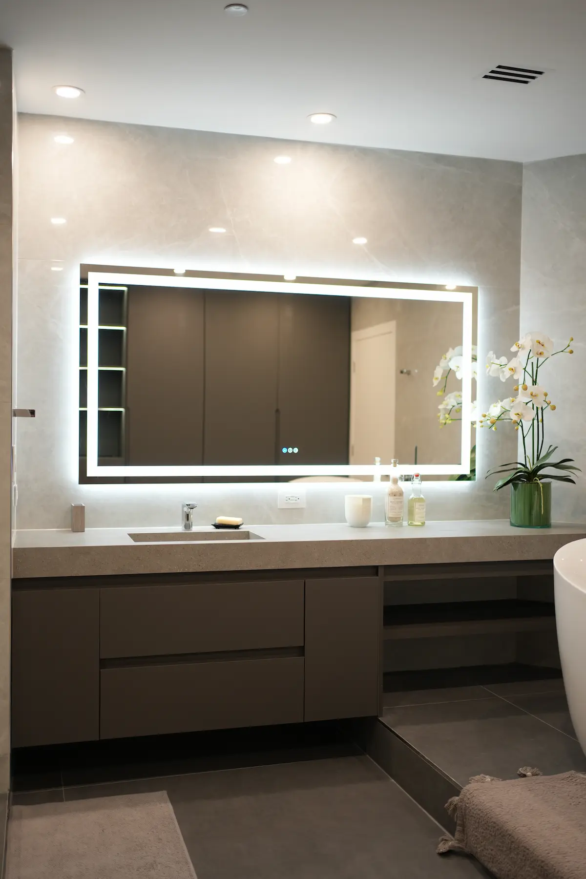 Jade at Brickell Bay Unit 4601 — kitchen with contemporary cabinetry