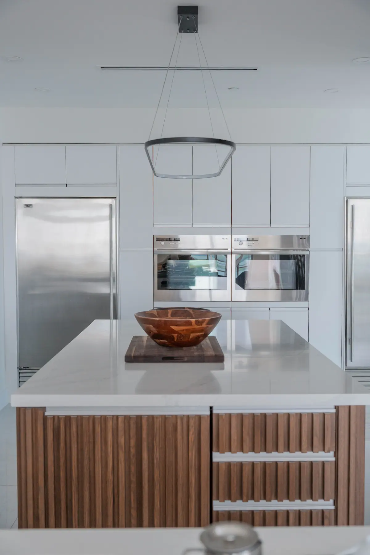 Jade at Brickell Bay Unit 4601 — living area with warm finishes