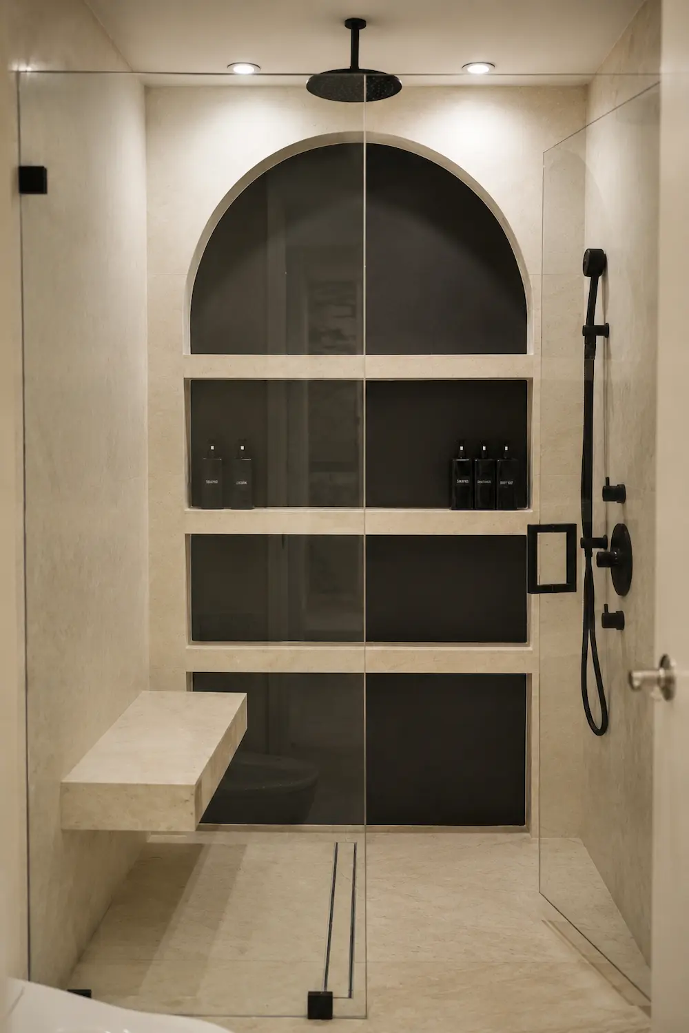Majestic Tower Unit 909 — marble detail with bespoke fixtures